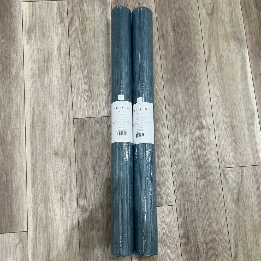 Serena & Lily | Two rolls of Grasscloth Wallpaper - Amalfi Blue color - Picture 3 of 7